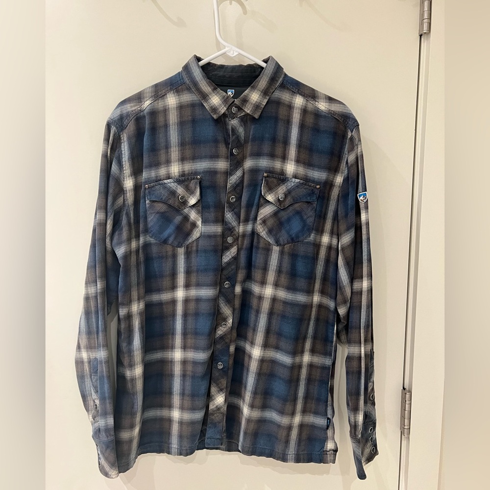 Kuhl Long Sleeve Flannel Plaid Button Down w/ Pearl Snaps